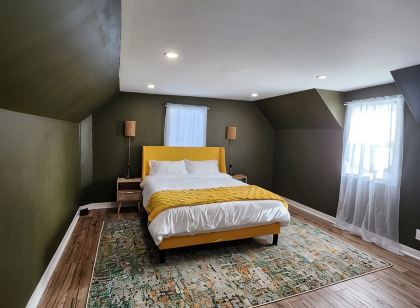 This is a private second-floor suite with its own entrance.