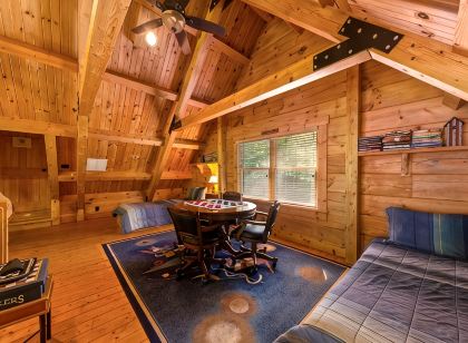 Breath Taking Log Mountain Lodge inside Rumbling Bald Resort
