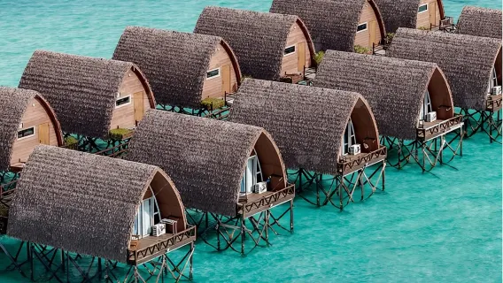 기간 한정 수상 스포츠카 크리스탈 워터 빌라 | 독립형 바다 전망 발코니 | 동남아시아 리틀 몰디브