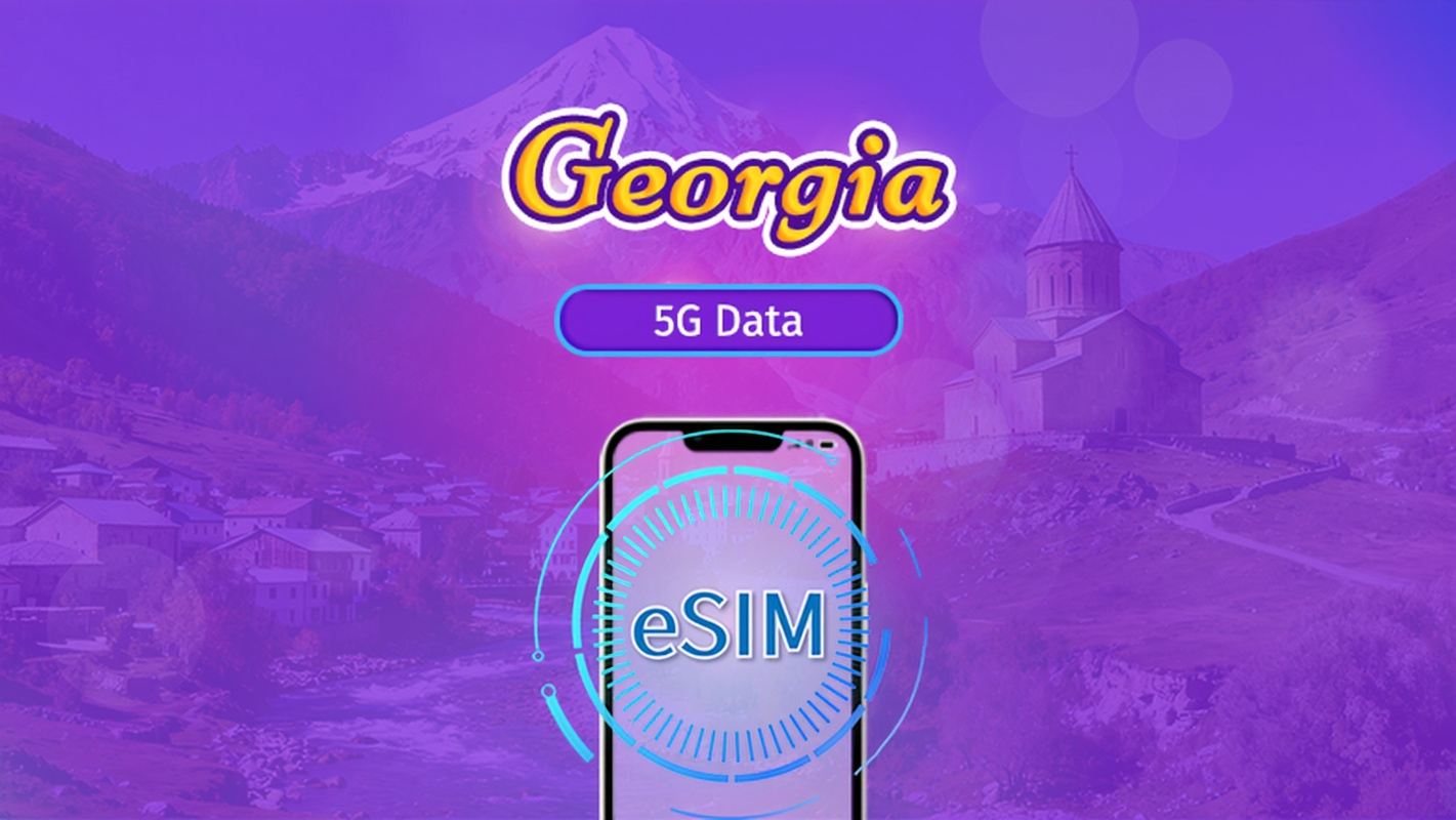 Georgia | 5G eSIM | Day Pass/Total Package | Support Tiktok & ChatGPT | Natural Day Billing | 1-30 Days | QR Code