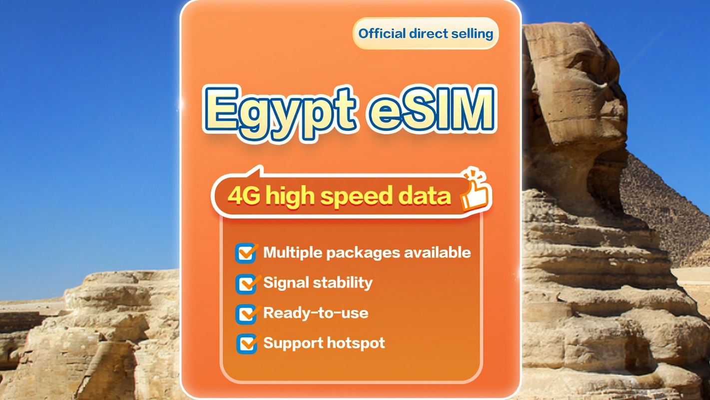 Египет 4G|карта данных eSIM|1-30 дней по желанию|Закажите сейчас и используйте сейчас|Поддержка точки доступа|QR-код