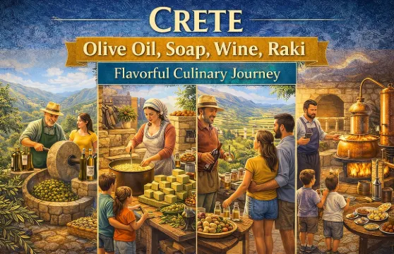 克里特島：橄欖油、香皂、葡萄酒、拉克酒－風味美食之旅