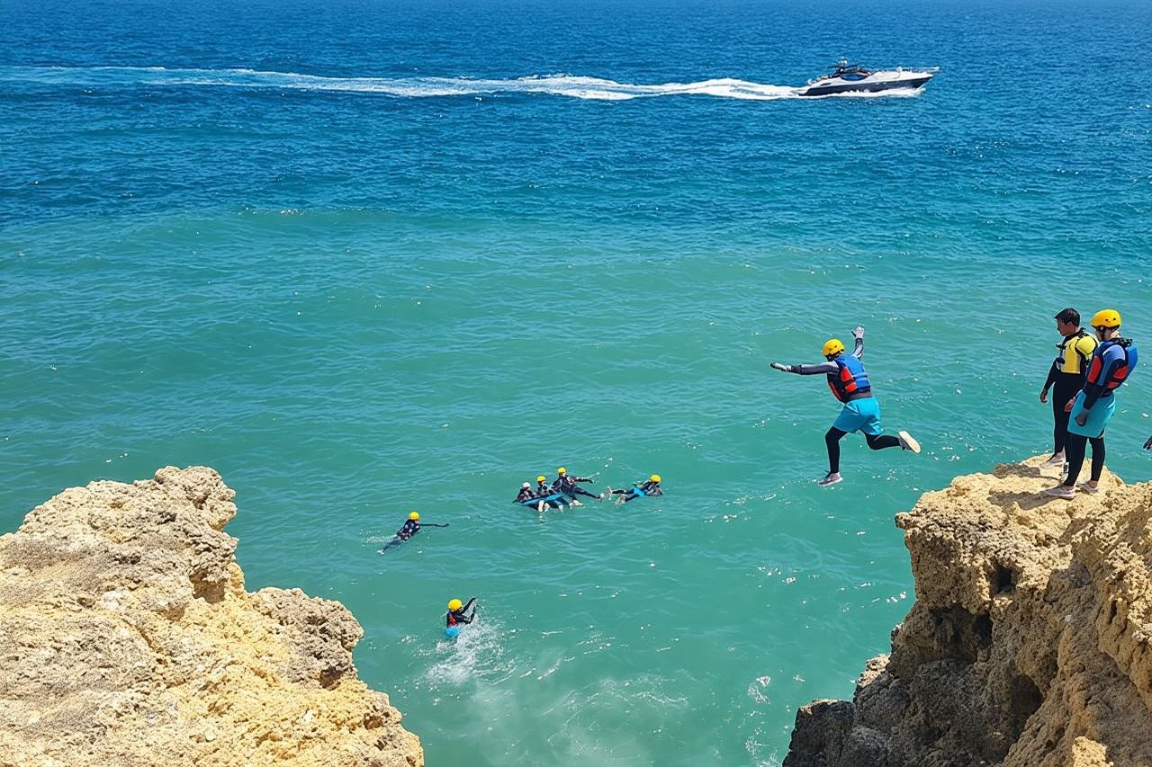 Tur Lompat Tebing - Coasteering di Albufeira