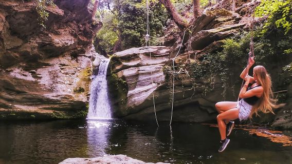 River Trekking to the Waterfall in Andros