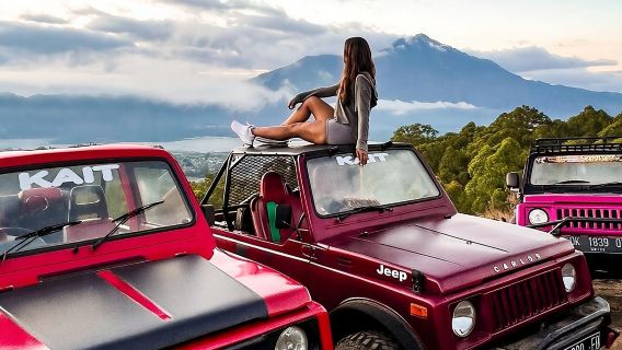 Excursion en jeep au lever du soleil sur le mont Batur et aux sources thermales naturelles