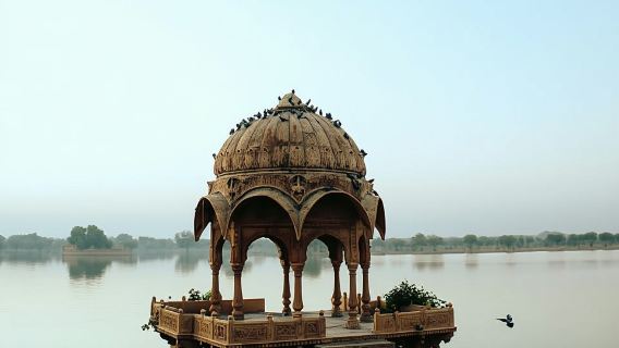 Jaisalmer: Sunset Lake Tour with Boating & Temple Aarti