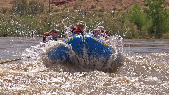 Tour di rafting di un giorno intero sul fiume Colorado a Fisher Towers