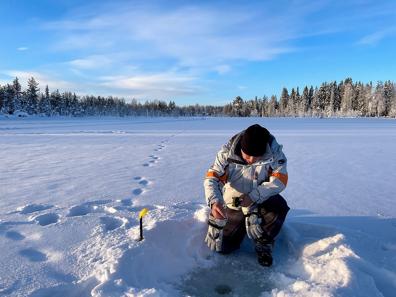 Levi: Ice Fishing Trip in a small group