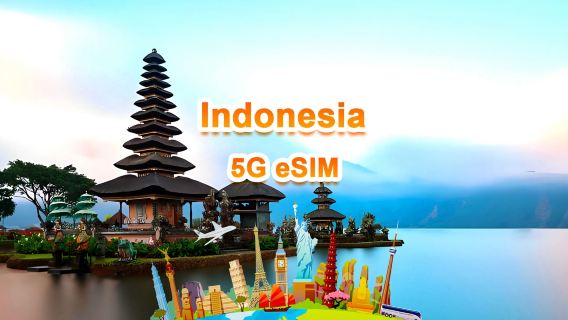 eSIM 5G de Indonesia | Paquete diario/Paquete total | 1-30 días | QR code