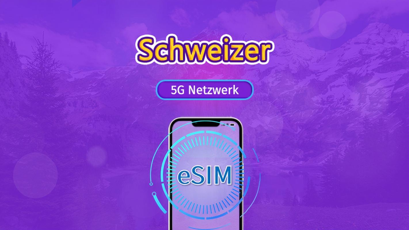 Schweiz | 5G/4G eSIM | Gesamtpaket | 24-Stunden Abrechnung | 7–30 Tage | QR-Code