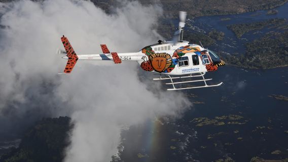 12-15 minutes Helicopter flight over the Victoria Falls