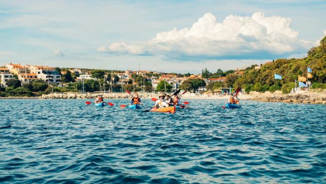 Pula: Three Island Kayak Tour with Cave Photo & Snorkeling