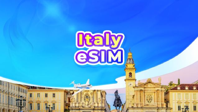 eSIM 5G pour l'Italie | Forfait journalier/Forfait données | Facturation sur 24 heures | Code QR