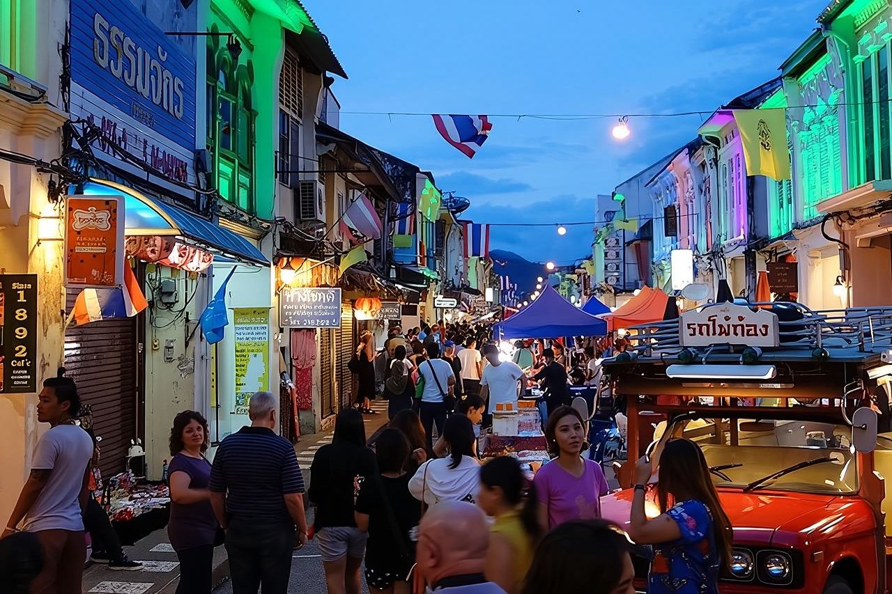 Tour notturno a piedi del cibo di strada di Phuket