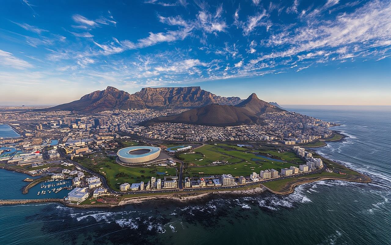 Scenic helicopter flight over Cape Town