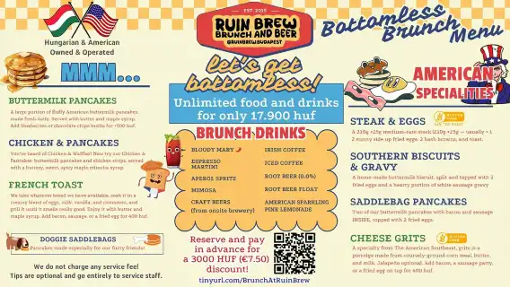 Budapest: 4-hour Bottomless Brunch w/ Cocktails & Craft Beer