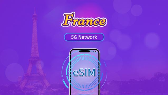 France 5G eSIM | Supports TikTok & ChatGPT and Other Popular Global Apps | Day Pass / Total Package | Natural Days Billing | 1–30 Days | QR code