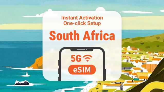 África do Sul 5G eSIM | Cobertura de Rede Dupla | ChatGPT | 1–30 Dias | QR Code
