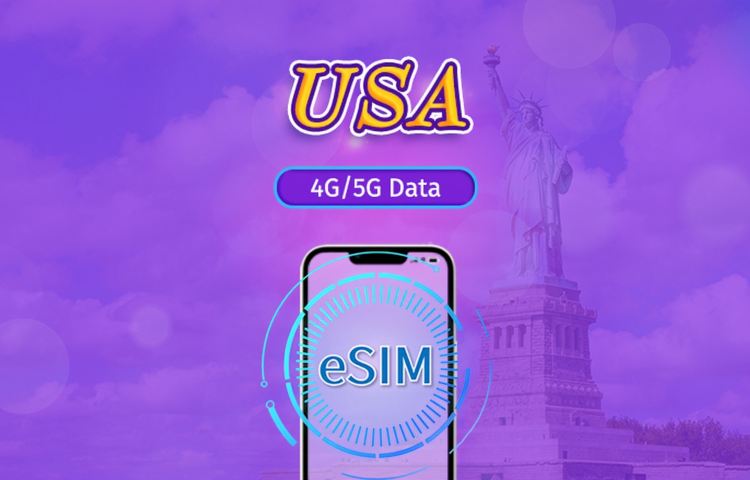 United States | 5G eSIM | Day Pass/Total Package | 24H Billing | 1-30 days | QR code