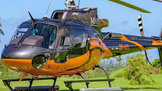 35-minute helicopter ride to view the underwater waterfall in Mauritius (departing from airport)