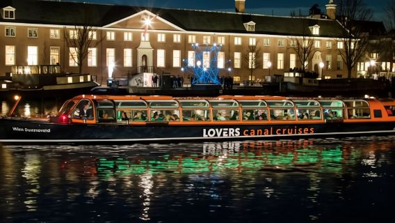 Amsterdam Nachtkanalrundfahrt: Abfahrt vom Hauptbahnhof [Audioguide auf Chinesisch/Atemberaubende nächtliche Aussichten/Genießen Sie die romantische Atmosphäre von Amsterdam]