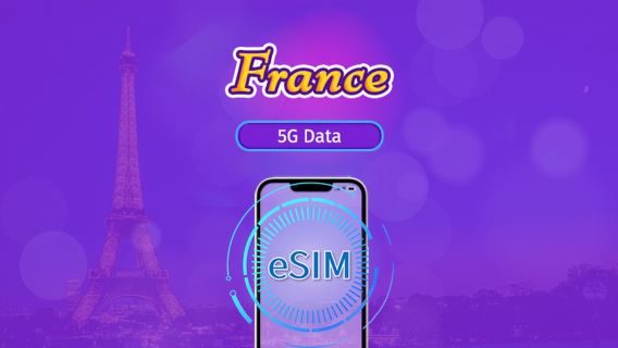 France | 5G/4G eSIM | Total Package | 24H Billing | 7-30 days | QR code