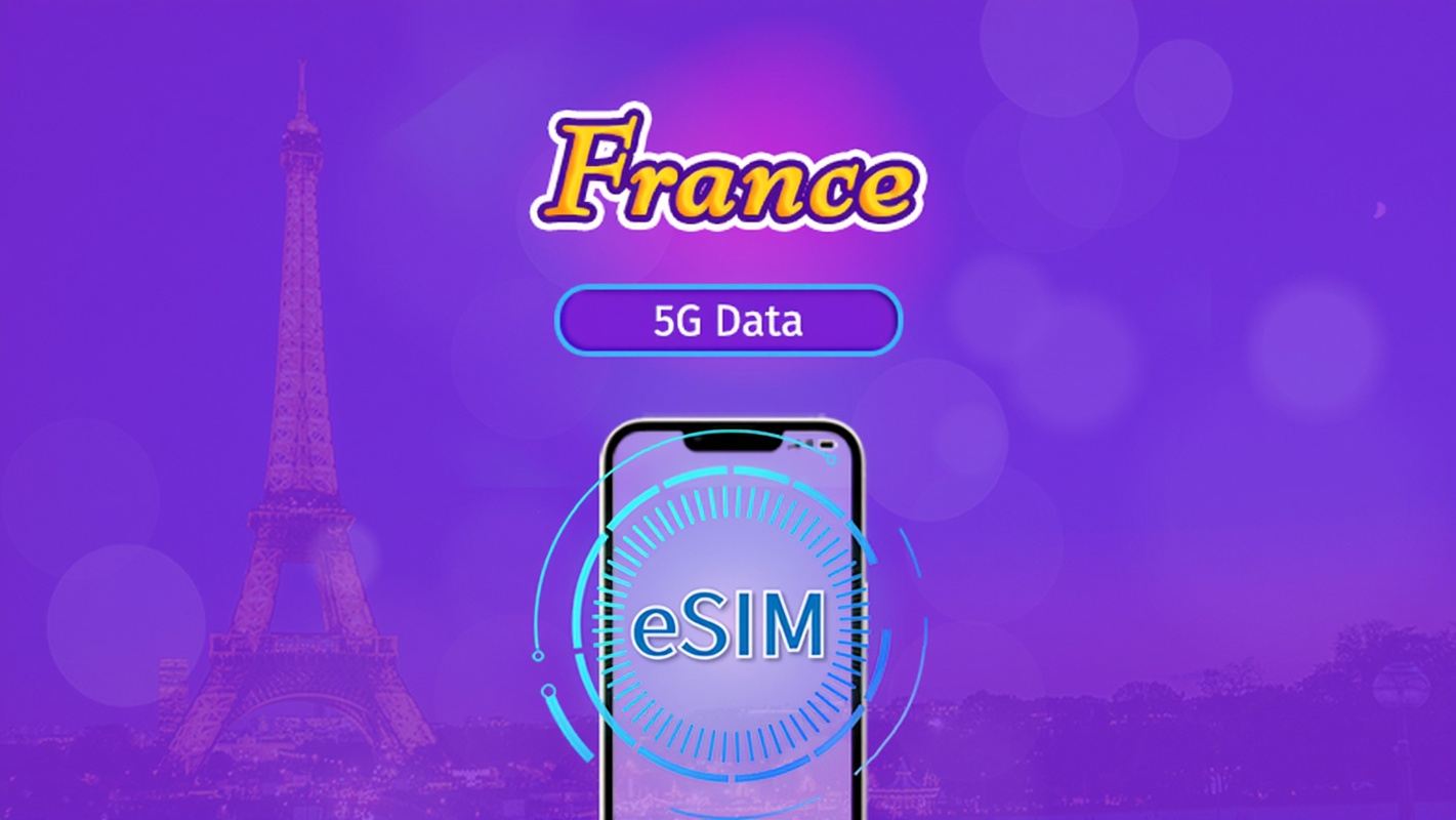 Francia | eSIM 5G/4G | Pacchetto totale | Fatturazione ogni 24 ore | 7–30 giorni | Codice QR