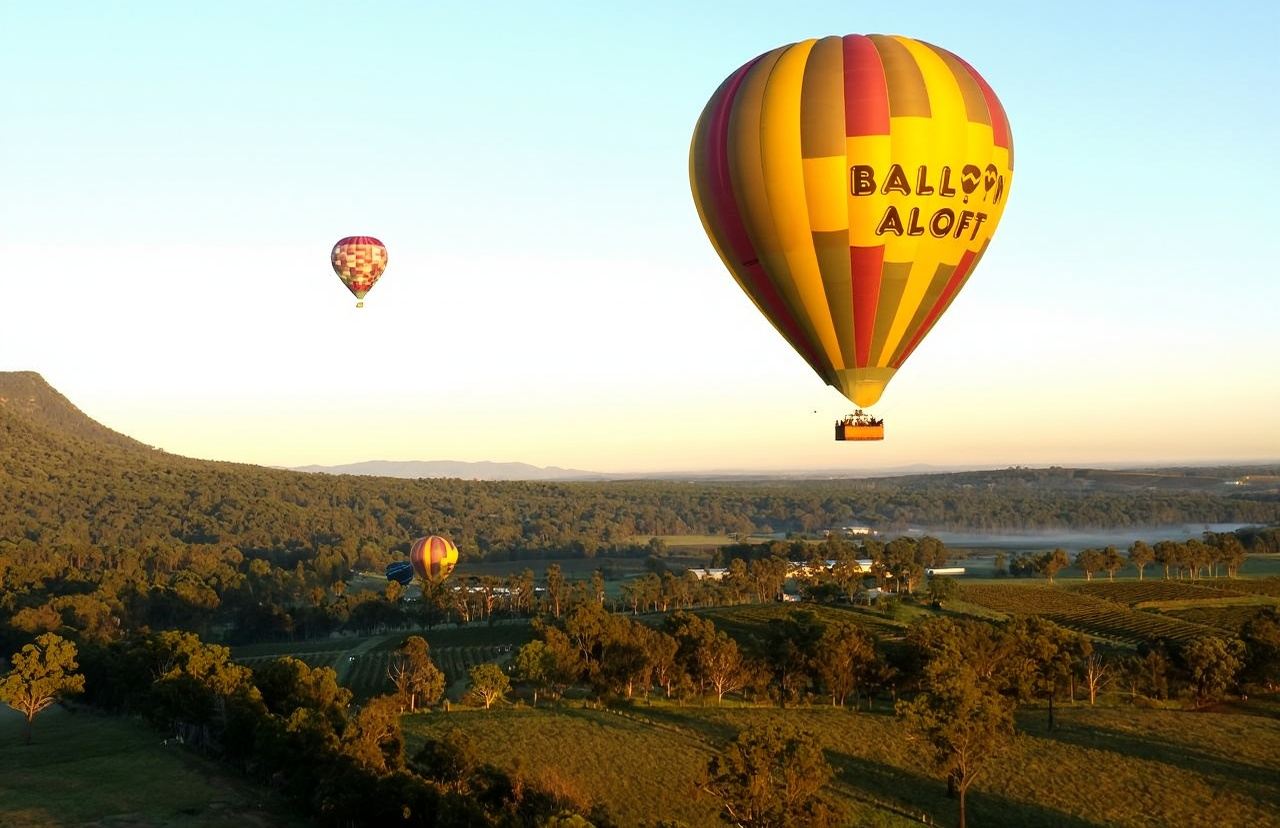 Vuelo en globo aerostático en el Valle de los Cazadores de Sídney [60 minutos/amanecer desde el aire/delicioso desayuno/champán de celebración]