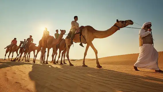 杜拜；豪華紅沙沙漠探險、騎駱駝、滑沙與 BBQ 自助晚餐