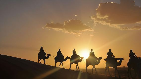 Sunset Camel Ride in the AGAFAY DESERT trip from Marrakech