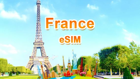 eSIM 5G France | Forfait journalier/Forfait total | 1 Go/jour - 30 Go au total | QR code
