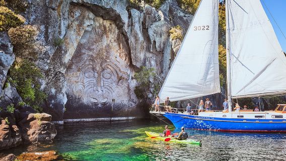 Classical Sailing - Māori Rock Carvings -Taupo Sailing Adventures