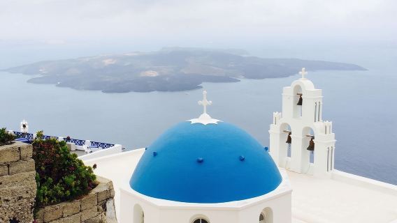 Lawatan sehari khas sewaan peribadi di Santorini, Greece | Jalan tepi tebing + Gereja Kubah Biru + Bandar Oia