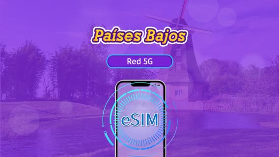 Países Bajos | 5G/4G eSIM | Compatible con TikTok & ChatGPT | Paquete diario/de datos | Facturación por día natural | 1-30 días | Código QR