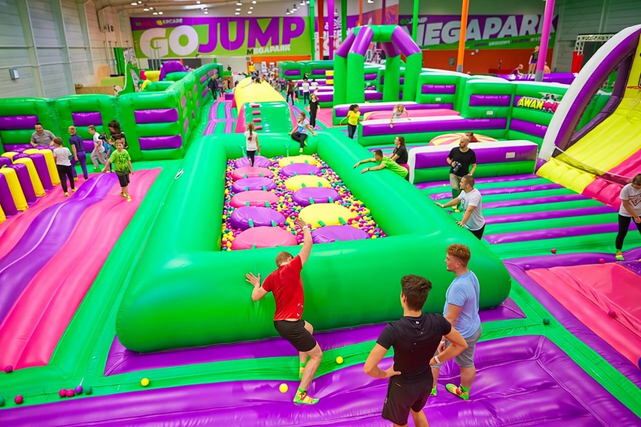 GOjump MEGAPARK Cracovia-Sikorki biglietto d'ingresso 1h: GOair Inflatable Park