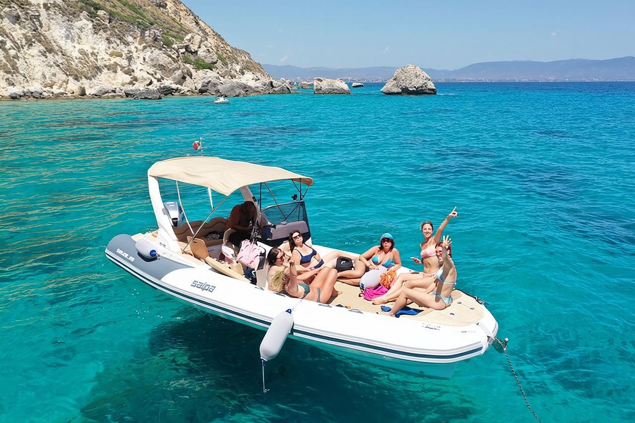 Cagliari Boat Tour 4 Stops .Possible Sighting of Dolphins