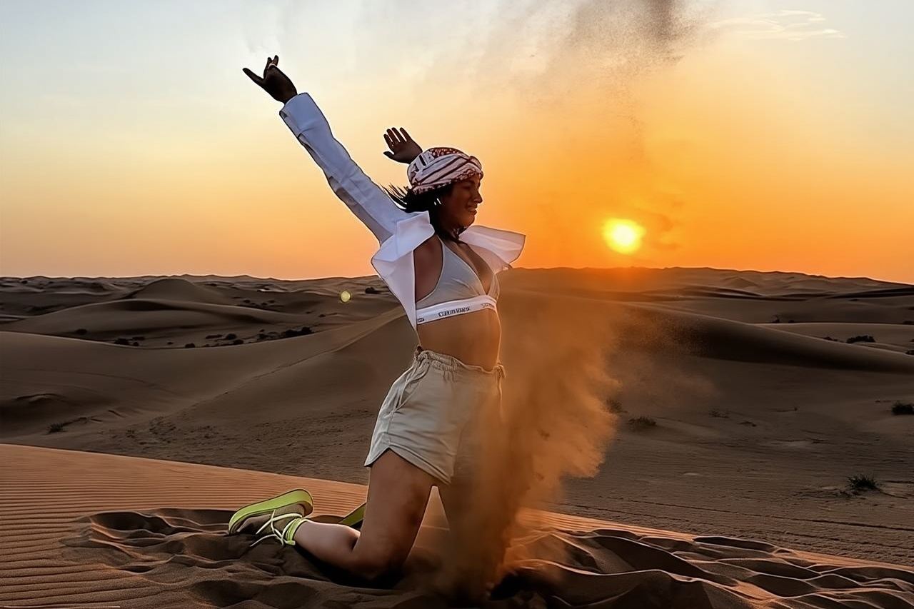 Thrilling dune bashing with VIP Desert camp delicious BBQ & shows
