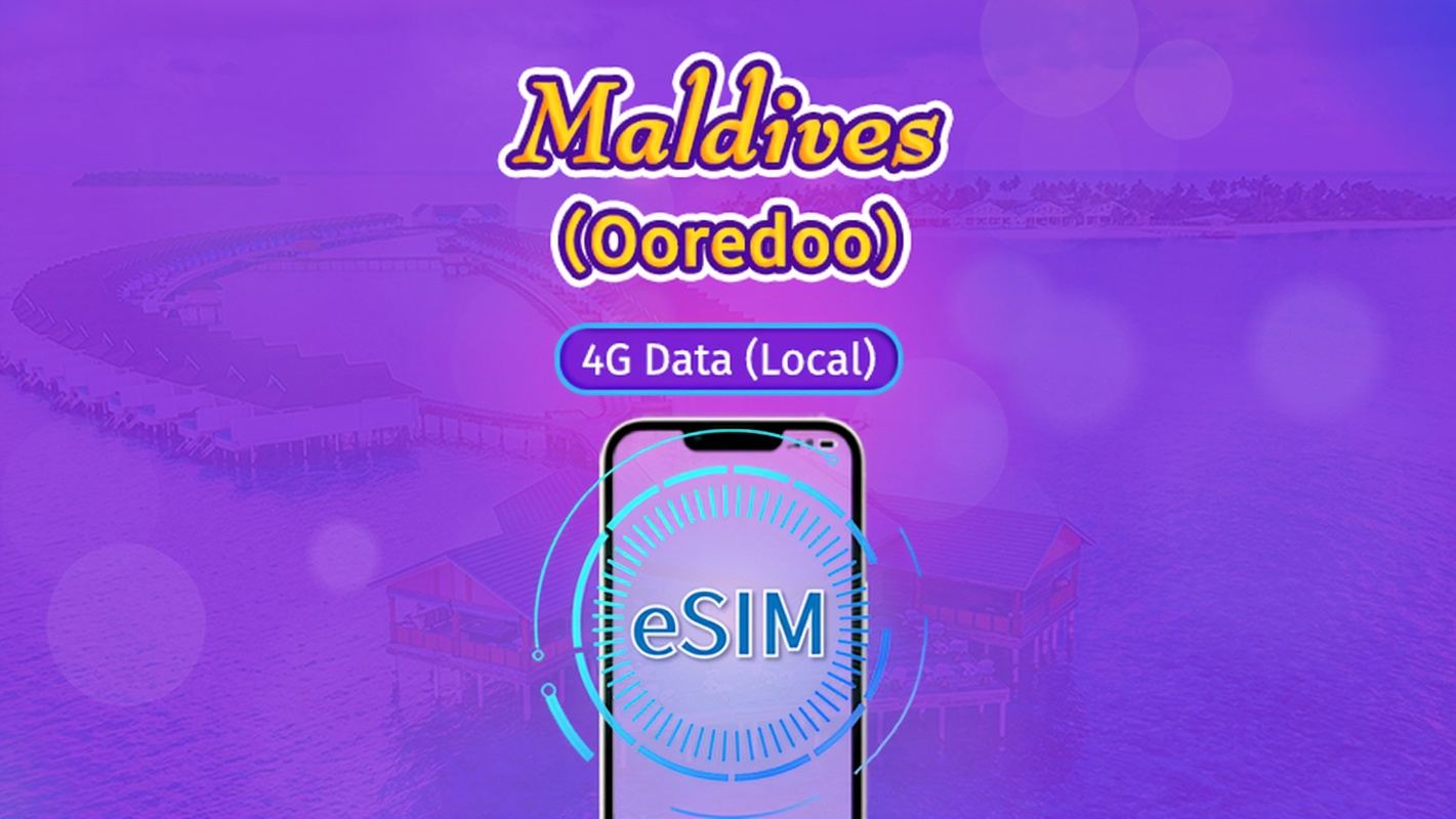 Maldives | Ooredoo 4G eSIM | Total Package | Natural Day Billing | 10 days | QR code