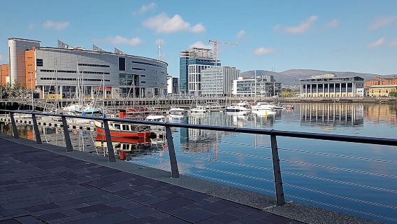 Exploring Belfast's Titanic Quarter on a self-guided audio tour