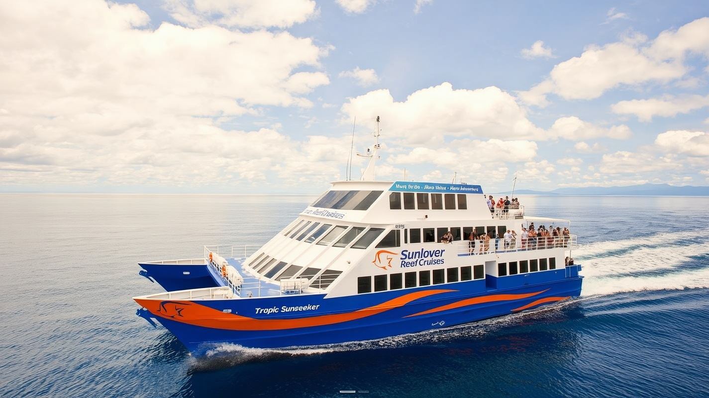 Great Barrier Reef Sunlover Bootstour von Cairns, Australien - Hin- und Rückfahrt mit dem Boot