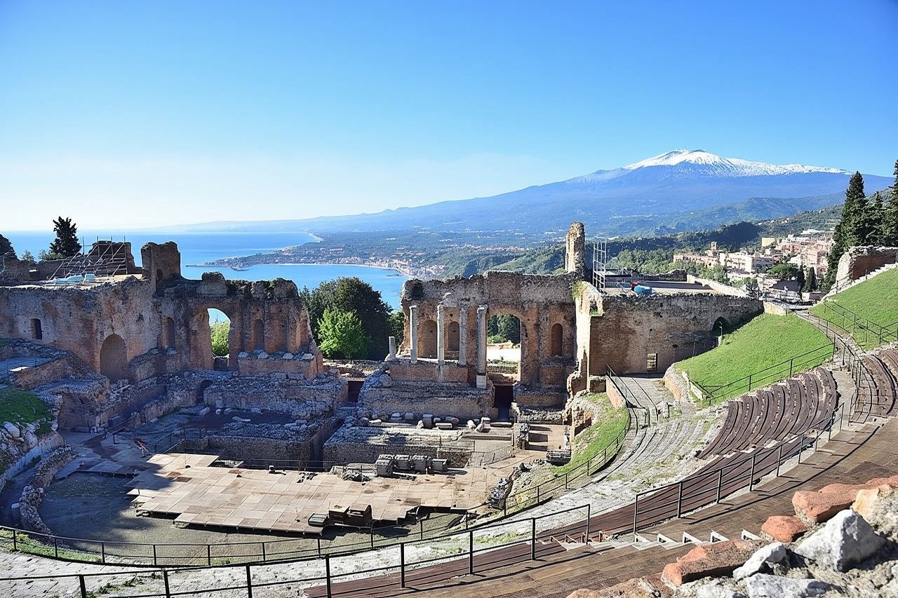 Taormina and Castelmola Tour From Messina Port in Sicily, Italy.