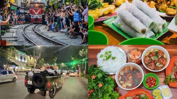 Hanoï : Visite gastronomique de rue et de la rue du train avec un guide local
