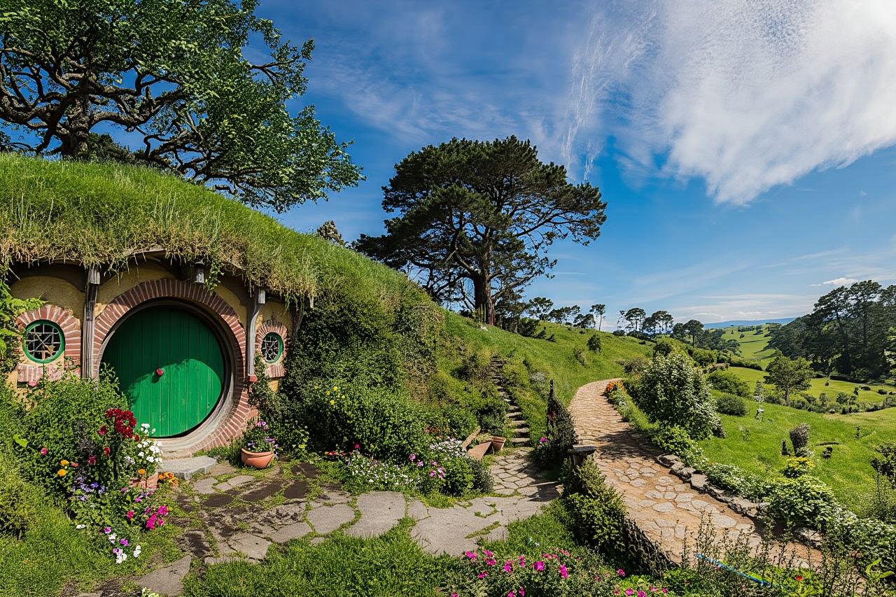 Rotorua to Auckland via Hobbiton movie set with lunch