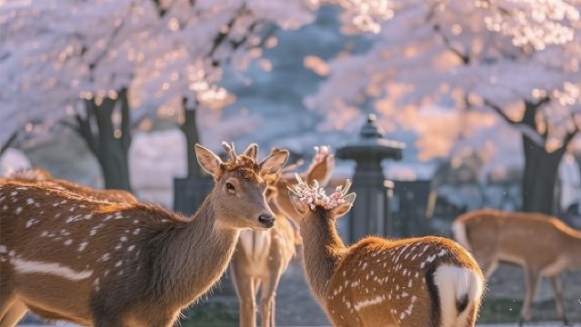 [Saison des cerisiers en fleurs] Excursion d'une journée aux temples anciens de Kyoto + Parc de Nara + Fushimi Inari-taisha