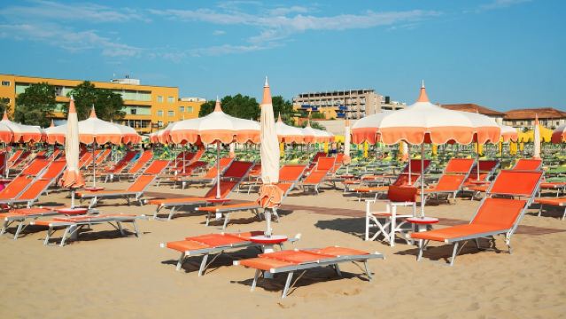 Riccione: Beach Umbrella and Lounge Chairs at Beach 209