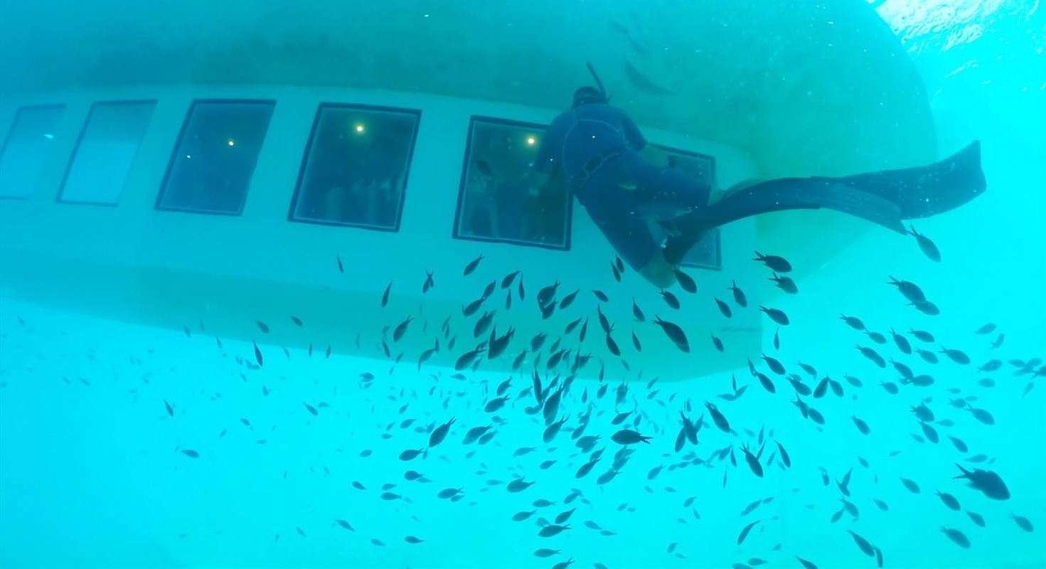 Rodi: biglietto combinato - autobus sali e scendi e crociera sottomarina