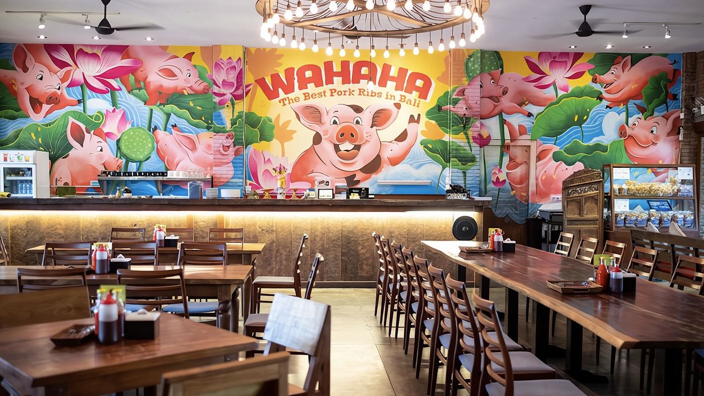Bali specialty pork ribs trending restaurant Seminyak Jimbaran Wahaha pork ribs set meal voucher Wahaha Pork Ribs Seminyak or Jimbaran