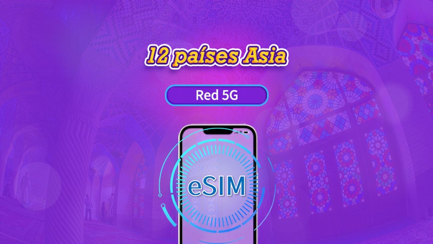 Asia (12 países) | eSIM 4G/5G | Paquete Total | Validez de 365 días | Facturación 24 horas | Verificación de nombre real requerida para Hong Kong y Taiwán | Código QR