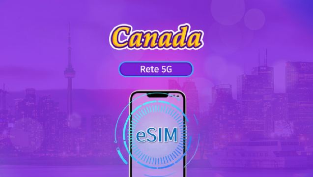 Canada eSIM 5G | Supporta Tiktok & ChatGPT | Pacchetto giornaliero / Pacchetto dati | Addebito in giorni di calendario | 1-30 giorni | Codice QR