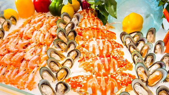 Voucher ăn tự chọn tại Khách sạn Chim cánh cụt ở Vương quốc Đại dương Quốc tế Trường Long Chu Hải - Bữa sáng/trưa/tối tại Nhà hàng Chim cánh cụt Hoàng đế